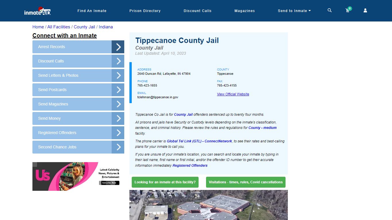 Tippecanoe County Jail - Inmate Locator - Lafayette, IN